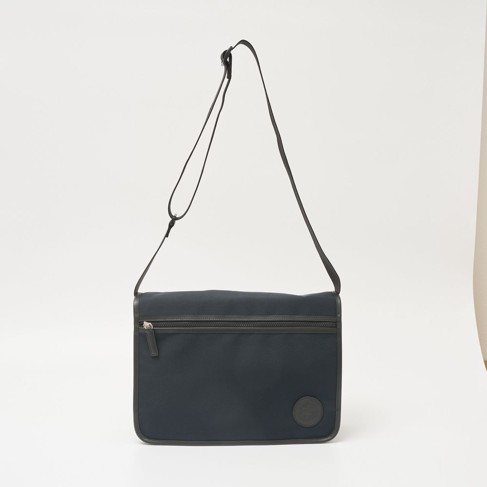 Hunting World Canvas Shoulder Bag Nylon Leather Blue Black